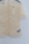 Renaissance Renaissance 24 Autumn/Winter Pleated Tulle T-shirt Top RNS-CLARA-BUTTER YELLOW CLARA